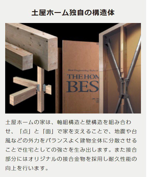 「揺るぎない安全」土屋ホーム独自の構造体