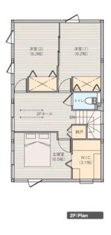 2階
※プラン図は図面を基に描いておりますので実際と多少異なる場合があります。家具、小物は価格に含まれます。