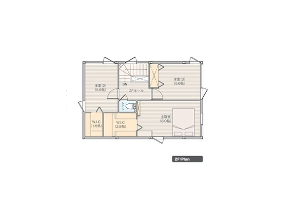 2階※プラン図は図面を基に描いておりますので実際と多少異なる場合があります。家具、小物は価格に含まれます。